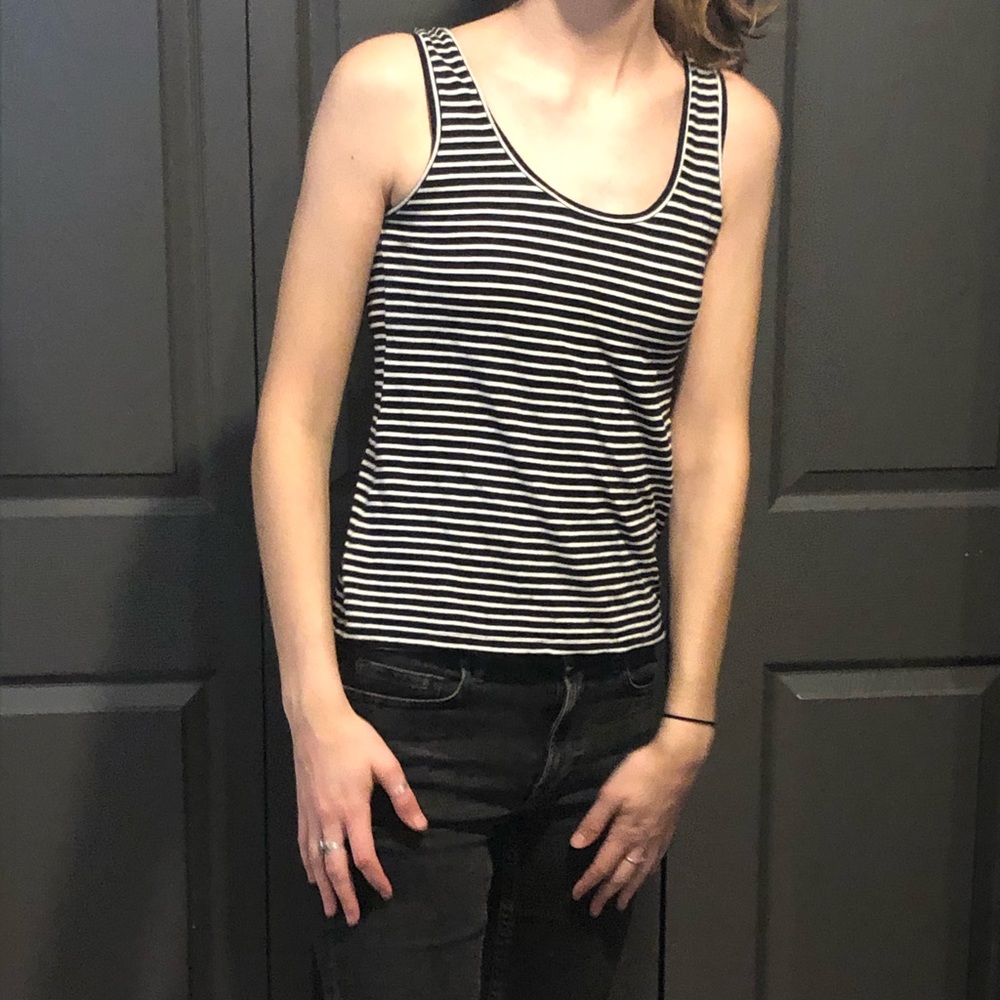 Cropped striped tank